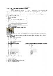 English Worksheet: 1st Exam for Elementary Class