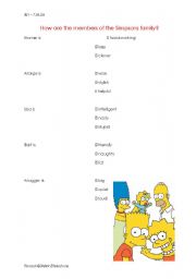 English worksheet: Simpsons- adjectives