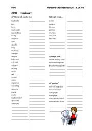 English Worksheet: jobs and work experience German-English