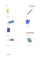 English worksheet: Classroom supplies