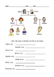 English Worksheet: family tree