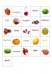English Worksheet: Fruit Flashcards, part I