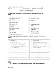 English Worksheet: Conversation: Survival phrases