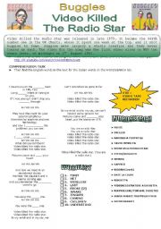 English Worksheet: SONG - VIDEO KILLED THE RADIO STAR