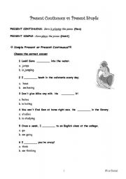 English Worksheet: Present Simple vs Present Continuous