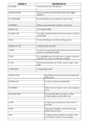 English Worksheet: REVISING VOCABULARY - GAME