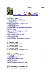 English worksheet: Colours Kira willey
