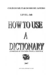 English Worksheet: How to use a dictionary