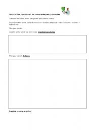 English worksheet: planning speech