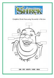 English Worksheet: Shreks face