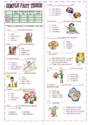 English Worksheet: Simple Past Tense test