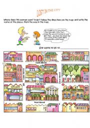 English Worksheet: GIVING DIRECTIONS GAME 1