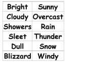English worksheet: Match cards for weather
