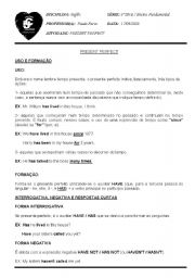 English worksheet: PRESENT PERFECT SCHOOL ACTIVITY