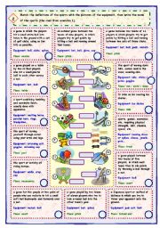 English Worksheet: Sports and equipment - 3 skills (part 2 of 2)