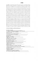 English worksheet: job puzzle 