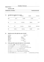 English Worksheet: Powerbase 1 Final exam