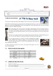 English Worksheet: Travelling test