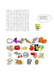 English Worksheet: foods and drinks