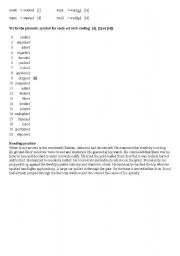 English worksheet: Phonetics ed sound