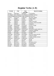 English worksheet: regular verbs 