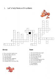 English Worksheet: Lets help Nemo with numbers