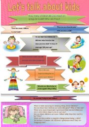 English Worksheet: Children - lets talk about them!