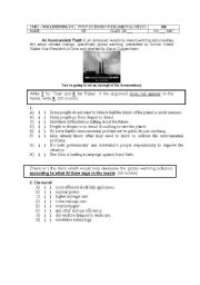 English Worksheet: AN INCONVENIENT TRUTH -ENVIRONMENTAL CONCERNS #1 (Listening Activity)