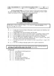 AN INCONVENIENT TRUTH - ENVIRONMENTAL CONCERNS #2 (Listening Activity)