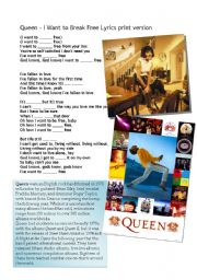 English Worksheet: Queen- I want to break free