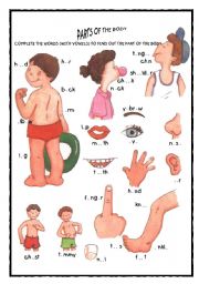 English Worksheet: PARTS OF THE BODY