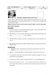 English Worksheet: The Devil Wears Prada - the movie (Listening Activity)