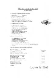 English Worksheet: Song - When you look me in the eyes