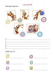 English Worksheet: DAILY ROUTINE (2nd part)