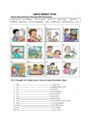 English Worksheet: simple present tense