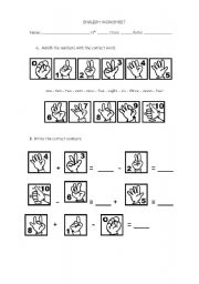 English Worksheet: Numbers