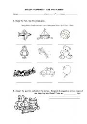 English Worksheet: Toys