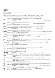 English Worksheet: Wishes 1 - Test 1