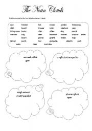 English Worksheet: The Noun Clouds