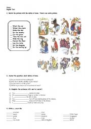 English Worksheet: must - have to - articles