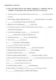 English Worksheet: Conjunctions & Connectives