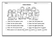 English Worksheet: ordinal numbers