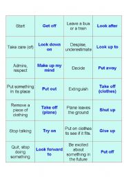 English Worksheet: Domino - Phrasal Verbs
