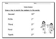 English worksheet: ordinal numbers