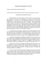 English Worksheet: Simple Past reading