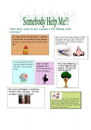 English Worksheet: Somebody Help Me!