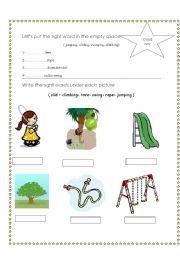 English Worksheet: playground