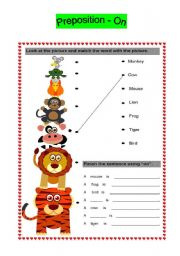 English Worksheet: preposition-on