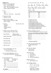 English Worksheet: beginner worksheet 1