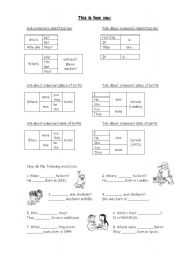 English Worksheet: Personal Identification